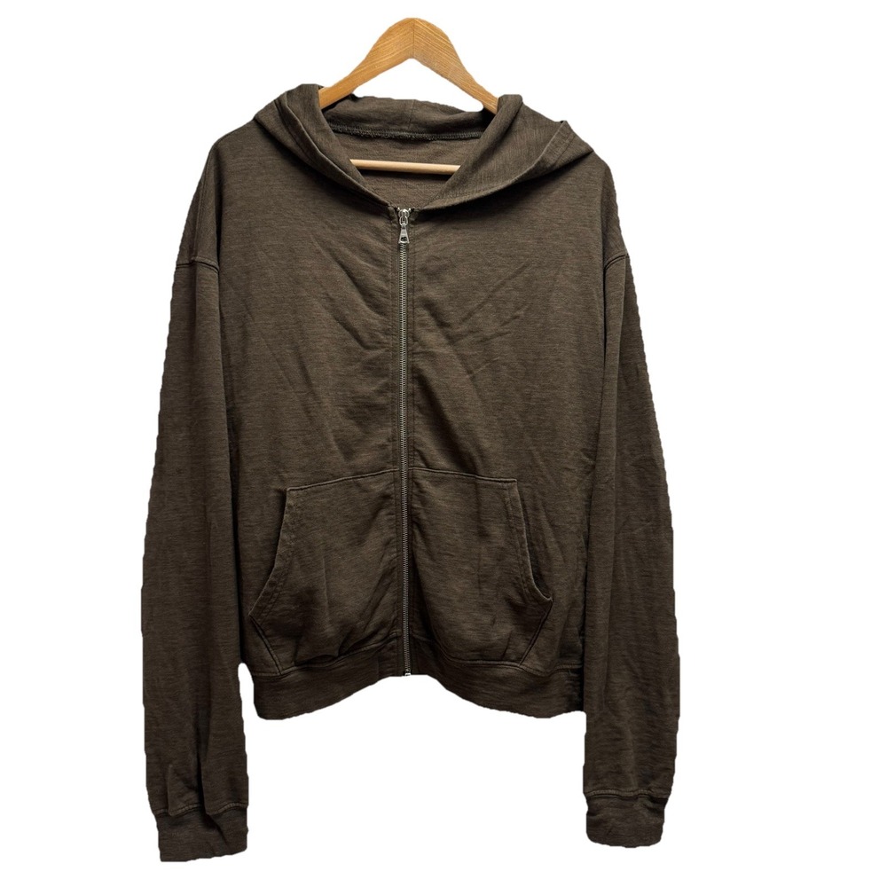 John Elliott Women's‎ Size 3 (Large) Army Green Full Zip Hoodie Jacket USA euc